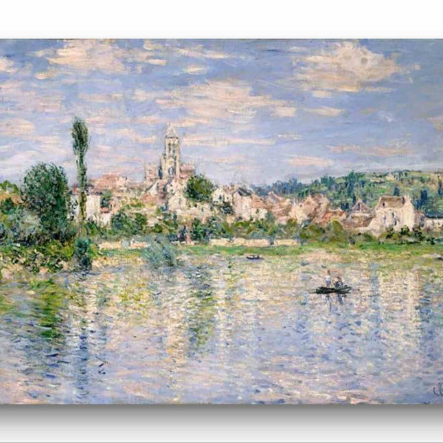 "Claude Monet Inspired 'Riverside Village at Dusk' - Premium Hand-Painted Oil Reproduction on Canvas"