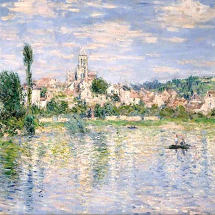 "Claude Monet Inspired 'Riverside Village at Dusk' - Premium Hand-Painted Oil Reproduction on Canvas"