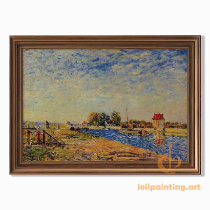"Claude Monet's 'Riverside Tranquility' - Hand-Painted Impressionist Oil Painting Reproduction"