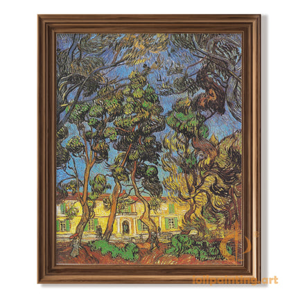"Vincent van Gogh's 'Twisted Pines with Yellow Cottage' - Premium Hand-Painted Oil Reproduction on Canvas"