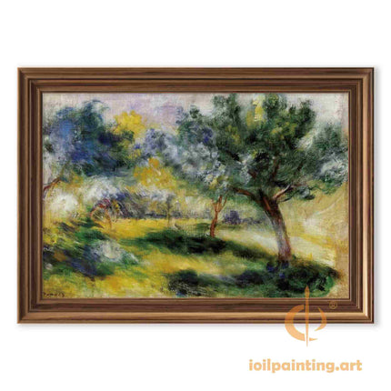 "Pierre-Auguste Renoir's 'Sunlit Grove' - Premium Hand-Painted Impressionist Oil Painting Reproduction"