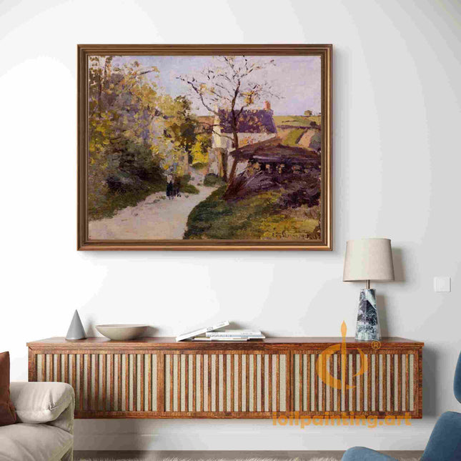 "Camille Pissarro's 'Country Pathway in Spring' - Hand-Painted Oil Painting Reproduction"