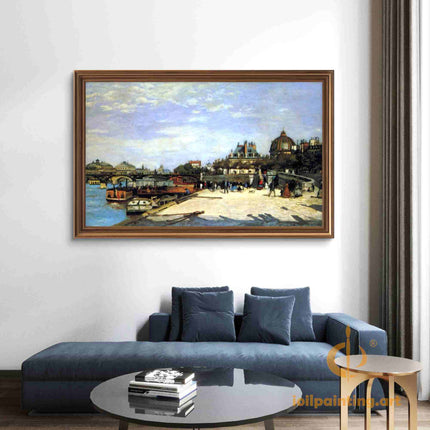 "Eugène Boudin's 'Quai du Louvre' - Premium Hand-Painted Impressionist Oil Painting Reproduction"