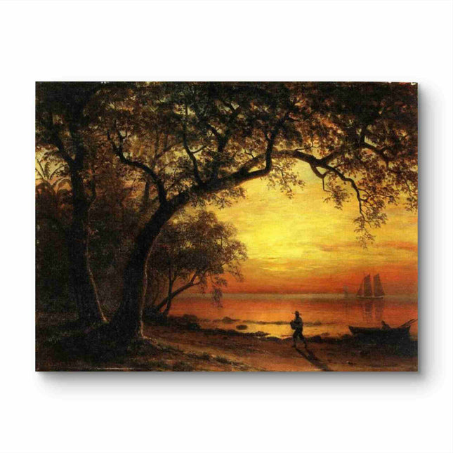 "Jean-Baptiste-Camille Corot's 'Twilight Solitude' - Hand-Painted Landscape Oil Painting Reproduction"