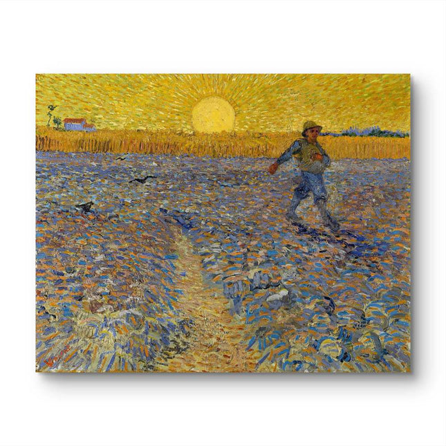 "Vincent van Gogh's 'The Sower at Sunset' - Premium Hand-Painted Oil Reproduction on Canvas"