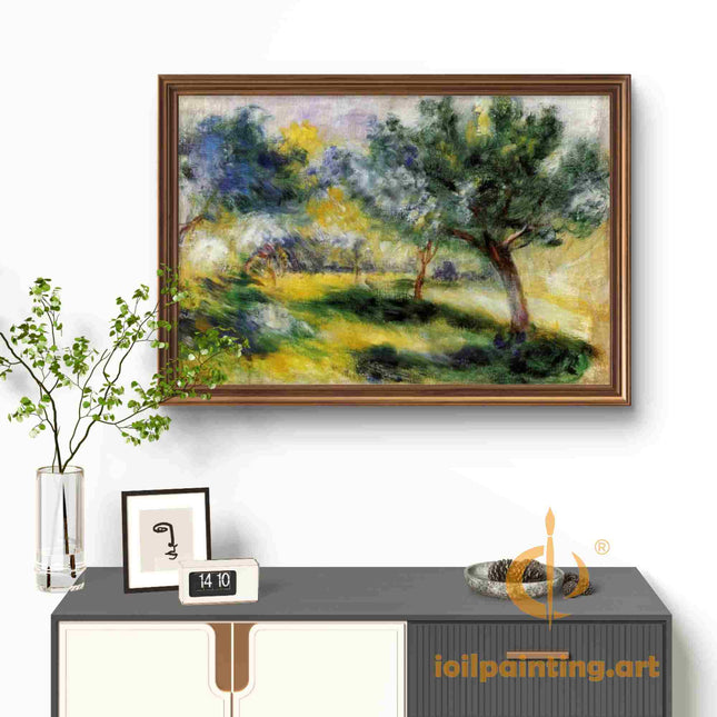 "Pierre-Auguste Renoir's 'Sunlit Grove' - Premium Hand-Painted Impressionist Oil Painting Reproduction"