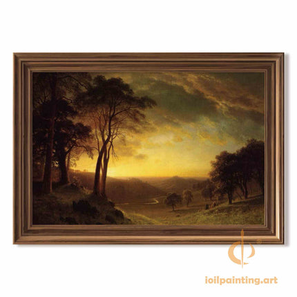 "John Constable's 'Golden Hour Pastoral' - Hand-Painted Landscape Oil Painting Reproduction"
