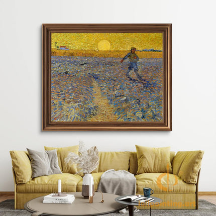 "Vincent van Gogh's 'The Sower at Sunset' - Premium Hand-Painted Oil Reproduction on Canvas"