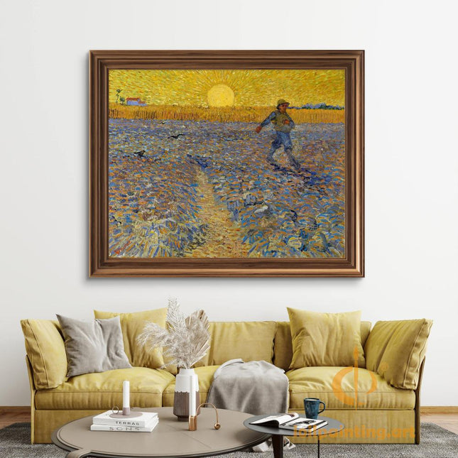 "Vincent van Gogh's 'The Sower at Sunset' - Premium Hand-Painted Oil Reproduction on Canvas"