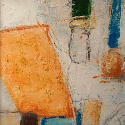 "Textured Abstract Oil Painting - Bold Color Harmony - Handmade Contemporary Wall Art for Modern Living Spaces"