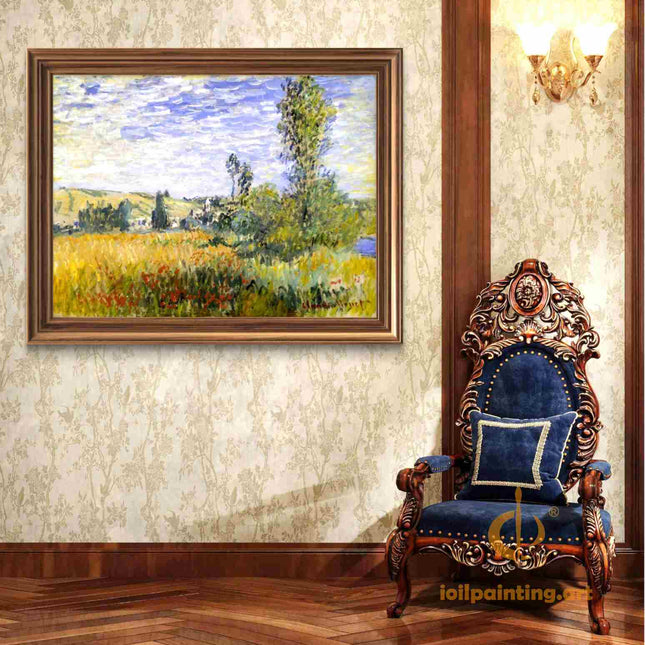 "Claude Monet 'Poppy Field in Giverny' - Hand-Painted Impressionist Landscape Reproduction | Famous Floral Oil Painting"