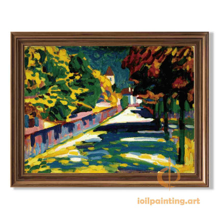 "Vibrant Country Lane - Premium Hand-Painted Landscape Oil Reproduction on Canvas"