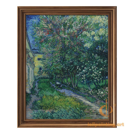 "Vincent van Gogh's 'Garden Path with Flowers' - Premium Hand-Painted Oil Reproduction on Canvas"