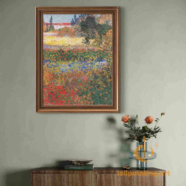 "Vincent van Gogh's 'Vibrant Flower Field' - Premium Hand-Painted Oil Reproduction on Canvas"