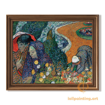 "Vincent van Gogh's 'Woman with Blue Shawl in Flower Field' - Premium Hand-Painted Oil Reproduction on Canvas"