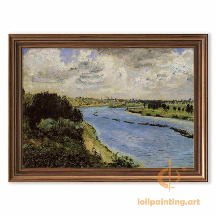 "Pierre-Auguste Renoir's 'Tranquil Riverside Village' Oil Painting Reproduction - Classic European Landscape"