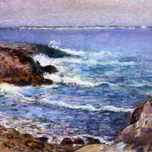 "Claude Monet's 'Serene Coastal Waves' - Hand-Painted Impressionist Oil Painting Reproduction"