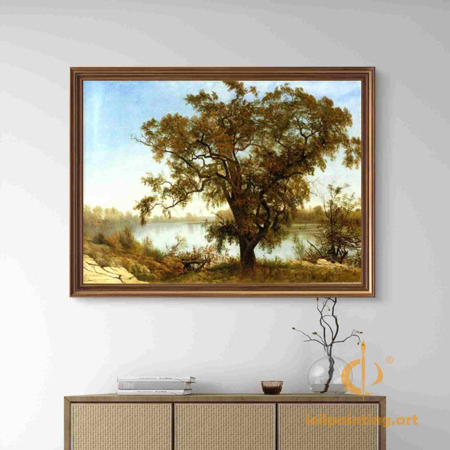 "Claude Monet's 'Lakeside Majesty' - Hand-Painted Impressionist Oil Painting Reproduction"