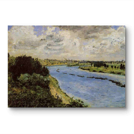 "Pierre-Auguste Renoir's 'Tranquil Riverside Village' Oil Painting Reproduction - Classic European Landscape"