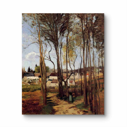 "Camille Pissarro's 'Peaceful Countryside Lane' - Hand-Painted Classical Landscape Oil Painting Reproduction"