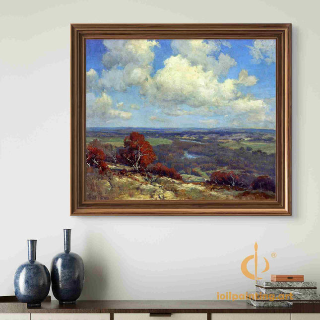"Julian Onderdonk's 'Autumn Splendor in Texas Hill Country' - Premium Hand-Painted Oil Reproduction on Canvas"
