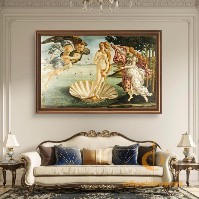 "Sandro Botticelli's 'Celestial Embrace' - Hand-Painted Renaissance Oil Painting Reproduction"