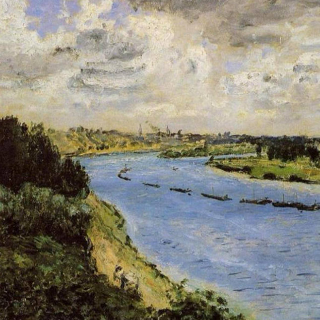 "Pierre-Auguste Renoir's 'Tranquil Riverside Village' Oil Painting Reproduction - Classic European Landscape"
