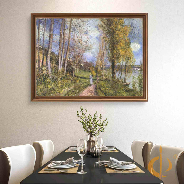 "Alfred Sisley's 'Country Path in Summer' - Hand-Painted Impressionist Oil Painting Reproduction"