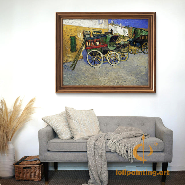"Vincent van Gogh's 'The Tarascon Mail Coach' - Premium Hand-Painted Oil Reproduction on Canvas"