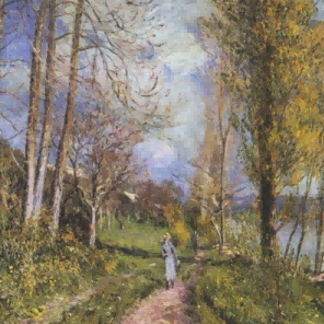 "Alfred Sisley's 'Country Path in Summer' - Hand-Painted Impressionist Oil Painting Reproduction"