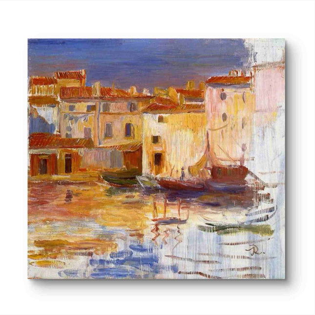 "Eugène Boudin's 'Seaside Village' - Premium Hand-Painted Coastal Oil Painting Reproduction"