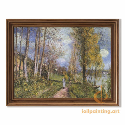 "Alfred Sisley's 'Country Path in Summer' - Hand-Painted Impressionist Oil Painting Reproduction"