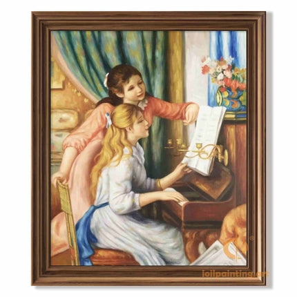 "Pierre-Auguste Renoir's 'Two Girls at the Piano' - Premium Hand-Painted Oil Reproduction on Canvas"