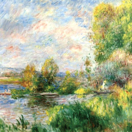 "Claude Monet Inspired 'Serene Lakeside Landscape' - Premium Hand-Painted Oil Reproduction on Canvas"