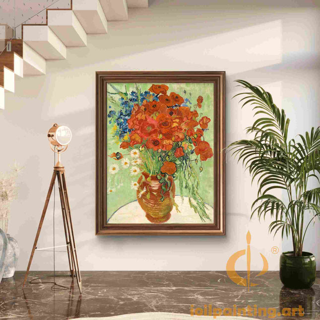 "Claude Monet's 'Vibrant Poppies and Wildflowers' - Premium Hand-Painted Oil Reproduction on Canvas"