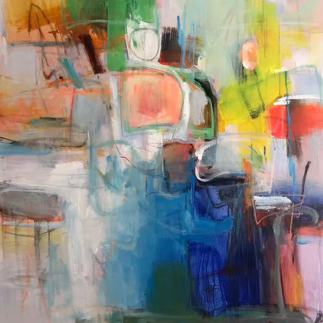 "Modern Abstract Oil Painting - Bold Color Splash - Handmade Contemporary Wall Art for Living Room & Office Decor"
