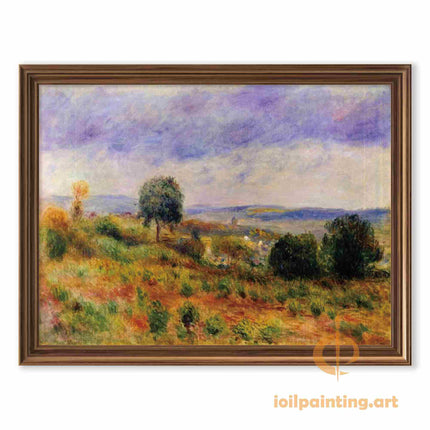 "Pierre-Auguste Renoir's 'Tranquil Countryside' Oil Painting Reproduction - Classic Rural Landscape with Majestic Tree"