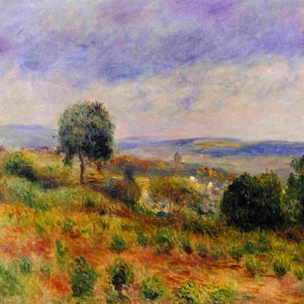 "Pierre-Auguste Renoir's 'Tranquil Countryside' Oil Painting Reproduction - Classic Rural Landscape with Majestic Tree"