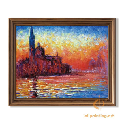 "Venetian Sunset - Premium Hand-Painted Oil Reproduction of Canaletto's Venetian Cityscape"
