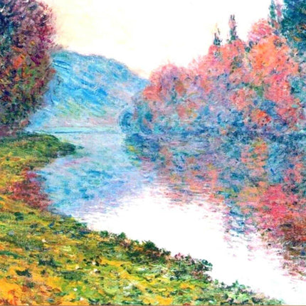 "Claude Monet Inspired 'Autumn River Serenity' - Premium Hand-Painted Oil Reproduction on Canvas"