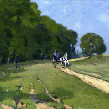 "Alfred Sisley's 'Country Carriage Ride' - Hand-Painted Impressionist Oil Painting Reproduction"