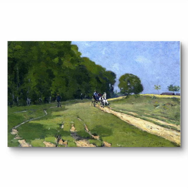 "Alfred Sisley's 'Country Carriage Ride' - Hand-Painted Impressionist Oil Painting Reproduction"