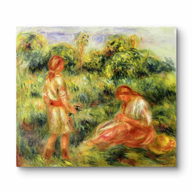 "Pierre-Auguste Renoir's 'Ladies in the Garden' - Premium Hand-Painted Impressionist Oil Painting Reproduction"