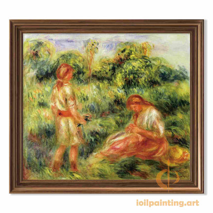 "Pierre-Auguste Renoir's 'Ladies in the Garden' - Premium Hand-Painted Impressionist Oil Painting Reproduction"