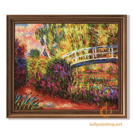 "Claude Monet's 'The Japanese Bridge' - Premium Hand-Painted Oil Reproduction on Canvas"