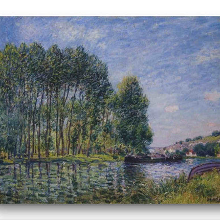 "Claude Monet Inspired 'Serene Riverside Landscape' - Premium Hand-Painted Oil Reproduction on Canvas"