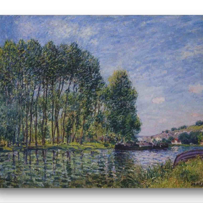 "Claude Monet Inspired 'Serene Riverside Landscape' - Premium Hand-Painted Oil Reproduction on Canvas"