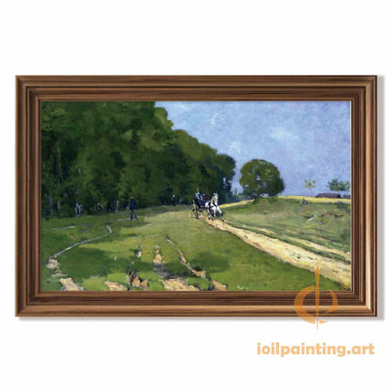 "Alfred Sisley's 'Country Carriage Ride' - Hand-Painted Impressionist Oil Painting Reproduction"