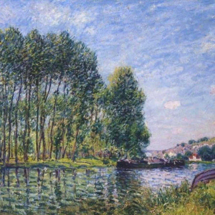 "Claude Monet Inspired 'Serene Riverside Landscape' - Premium Hand-Painted Oil Reproduction on Canvas"