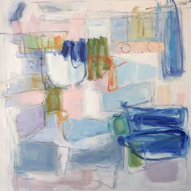 "Vibrant Abstract Oil Painting - Colorful Contemporary Artwork for Modern Home & Office Decor"